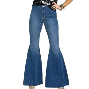 Free People Size 30 High Waisted High Rise Just Float Flare Bell Bottom Jean